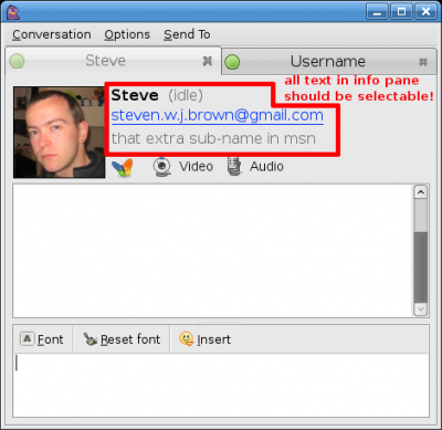 selectable text